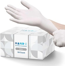 White Nitrile Disposable Gloves - Latex Food Prep, Sn