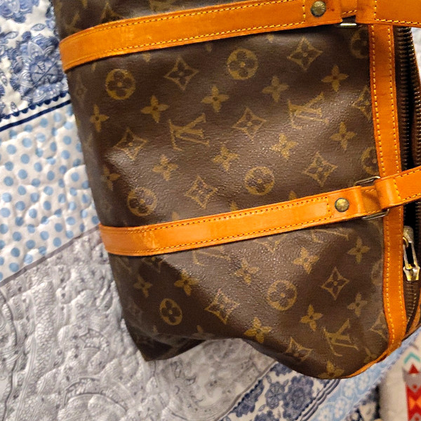 Louis Vuitton Monogram Brown Satchel Top Handle Bag Zip Closure Lock Key Card