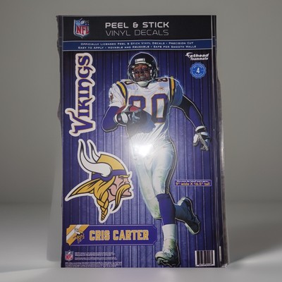 Chris Carter Minnesota Vikings 4 PIECE FATHEAD 9in Wide 16.5in Tall DECALS