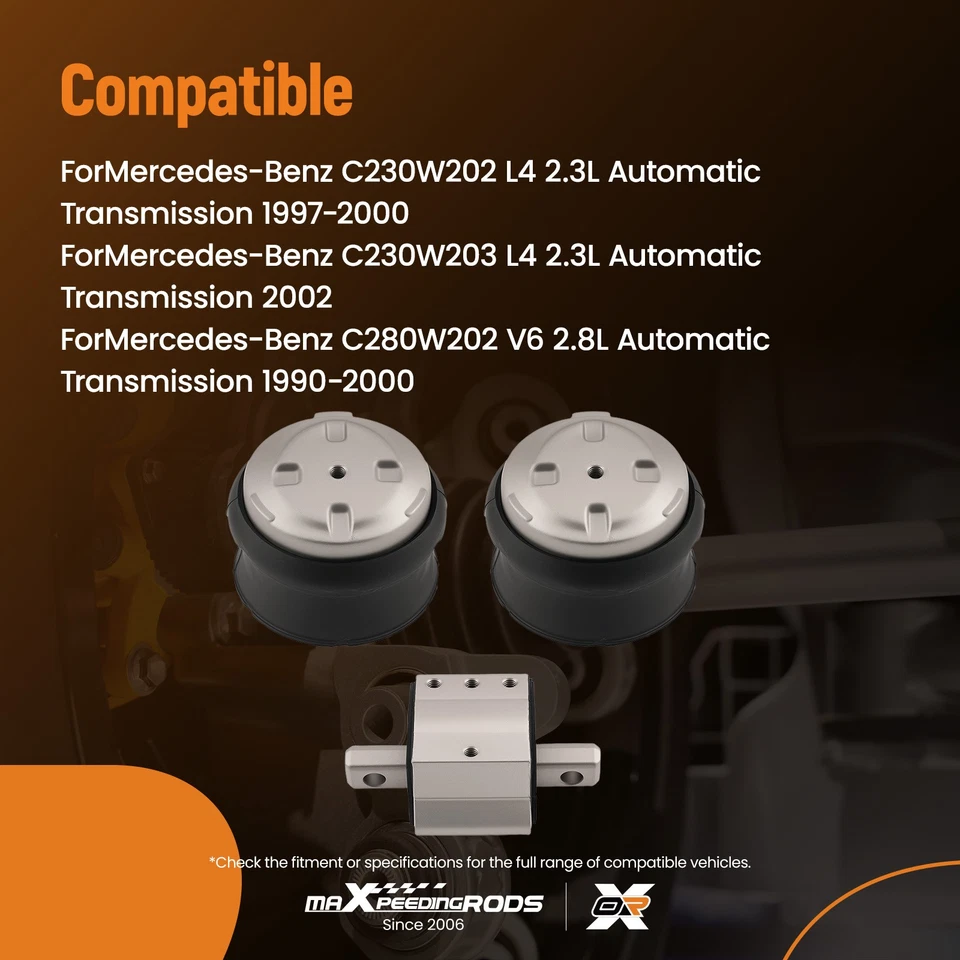 3x Auto Engine Motor & Transmission Mount For Mercedes-benz C280 W202 1998-2000 - Изображение 3 из 4