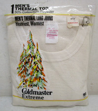 VINTAGE 1970's-80's NOS COLDMASTER MEN'S THERMAL TOP UNDERWEAR LONG JOHNS SZ 2XL