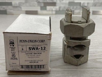 PENN-UNION SWA-12 Aluminum Split Bolt 3/0 STR. -500 MCM