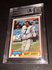 Beckett 10 Gem Mint Autographed Bert Jones Signed 1981 Topps #525 Colts 305