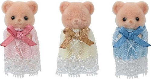 Sylvanian FS-63 Biscuit Bear Triplets Set Calico Critters Babies Crib EPOCH  New - Picture 4 of 7