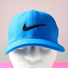 Nike Golf Hat Swoosh Logo Ultralight Tour Perforated Cap Blue Black 727034-406