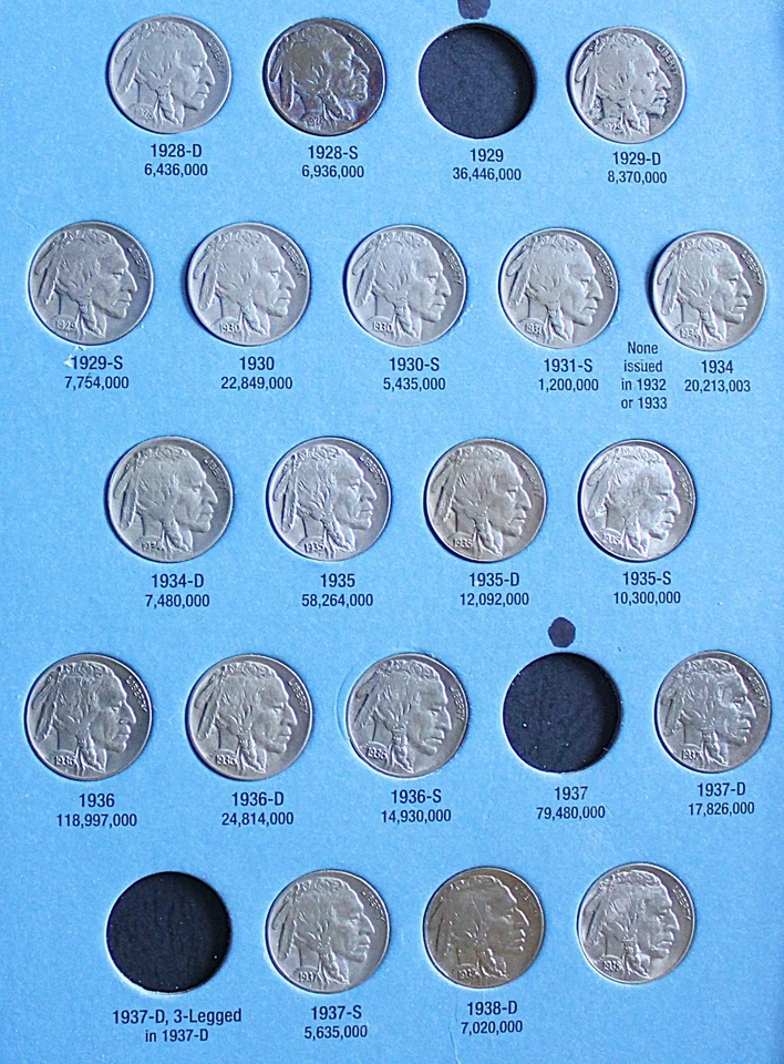 1913-1938 PARTIAL SET QUALITY INDIAN HEAD/BUFFALO NICKELS 43 COINS NO JUNK - Image 4 of 4