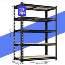 72” Garage Shelving Storage Shelves, 2000LBS Capacity Heavy Duty Storage Shelves