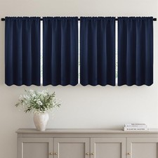 45 Inch Short Blackout Curtains for Bedroom Set of 4, Top Bottom Rod Pocket...