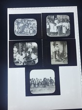 5 Antique Magic Lantern Glass Slide Photos