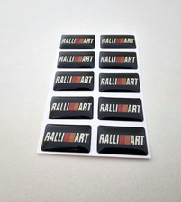 10x Mitsubishi Ralliart 3D Domed Badge Logo Emblem Sticker Graphic Decal