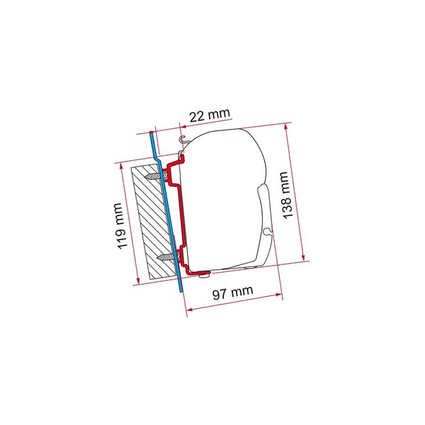Fiamma F45 Adapter FüR Transit/Sprinter/Crafter High Roof Ab Bj. 06-image