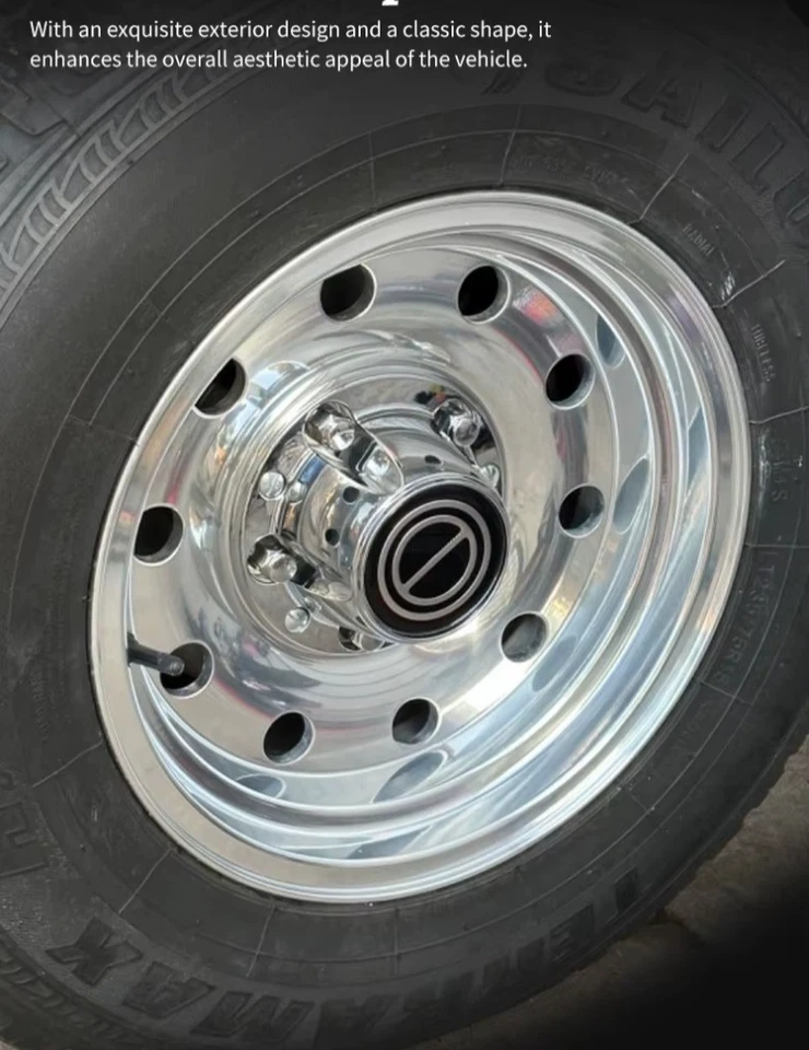 Tapacubos centrales cromados negros para camioneta Ford F150 Bronco 1980-1996 4 piezas con tornillo Foto 4 de 4