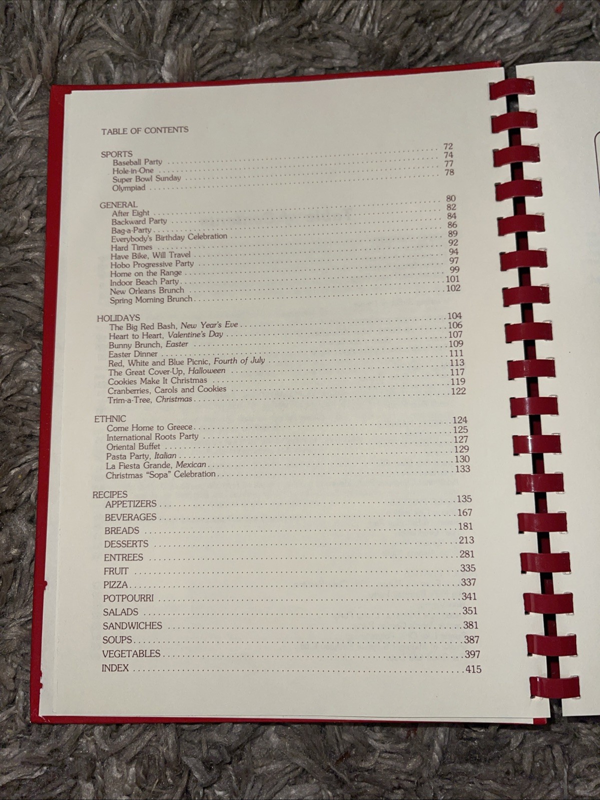 Very Innovative Parties Cookbook 1987 Loma Linda Univ Recipes & Party Ideas sda