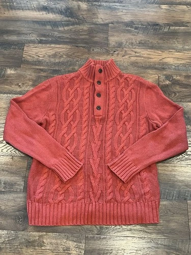 Men’s XL Banana Republic Turtleneck Cable Knit Sweater Rust