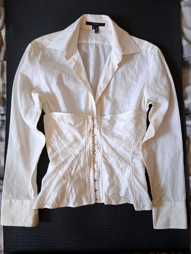 Tom Ford, 2001 Iconic Vintage Tom Ford for Gucci White corset shirt, VERY RARE, KATE MOSS