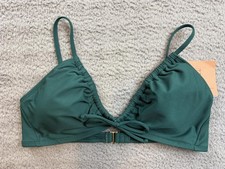 Shade  Shore Bikini Top Womens Large 12/14 Green Triangle Adjustable Ribbed