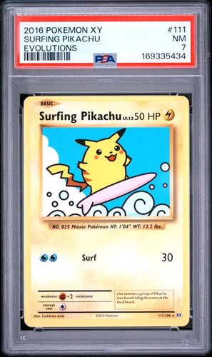 Surfing Pikachu graded PSA 7 for sale on eBay
