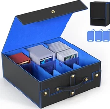 Card Deck Box for MTG with Small Case, 1800+ Commander Trading Card Storage Box