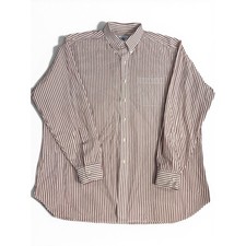 J. Press Mens Burgundy White Stripe Button Down Shirt Made in USA Ivy Prep 18-36