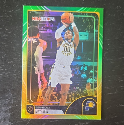 2025 2026 Topps NBA Hoops Bennedict Mathurin #68 Indiana Pacers Serial /99