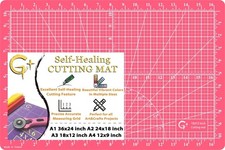 G+ Self-Healing Reversible Cutting Mat - A3 12x18 for 12"L x 18"W, Rose Red 