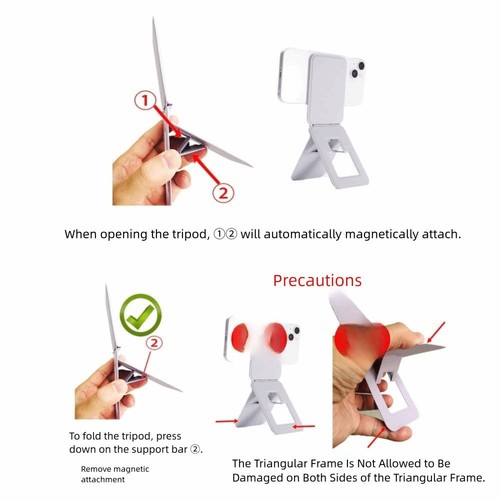 Rotatable Selfie Stick Tripod Stand for iPhone 16/15/14/13/12 Series Desktop - Photo 3 sur 16