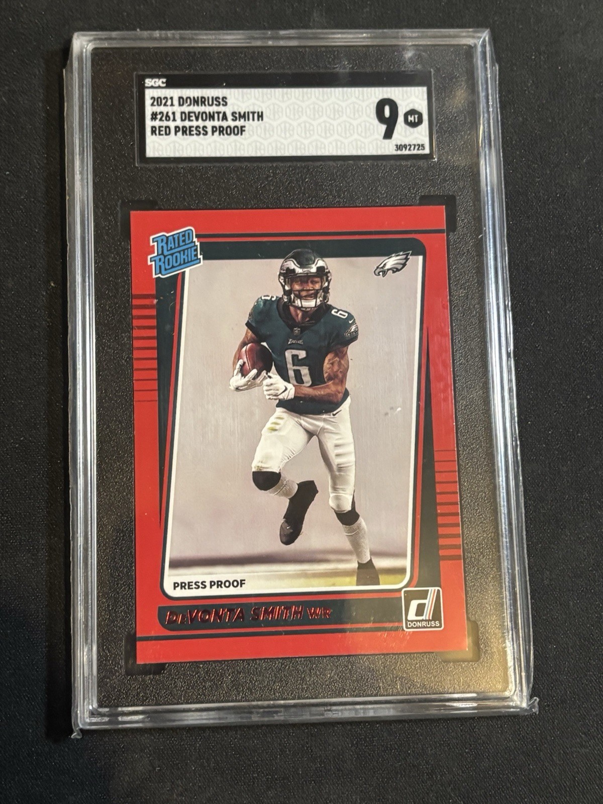 2021 Donruss - Devonta Smith Rated Rookie (RC) #261 Red Press Proof - Eagles