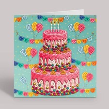 CraftBuddyUS CCK-A124: "Happy Birthday" Crystal Art Card 18x18cm