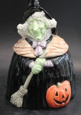 Fitz and Floyd Halloween 1988 Candy Witch Jar 8 1/8"