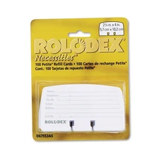 Rolodex Petite Refill Cards 2 1/4 x 4 100 Cards/Pack 67553