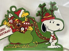 Laminated 1965 Vintage Die Cut Snoopy And Woodstock