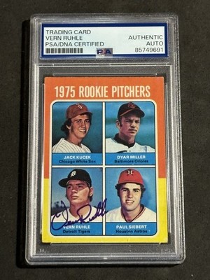 VERN RUHLE 1975 TOPPS SIGNED AUTOGRAPHED ROOKIE CARD #614 PSA/DNA CERTIFIED