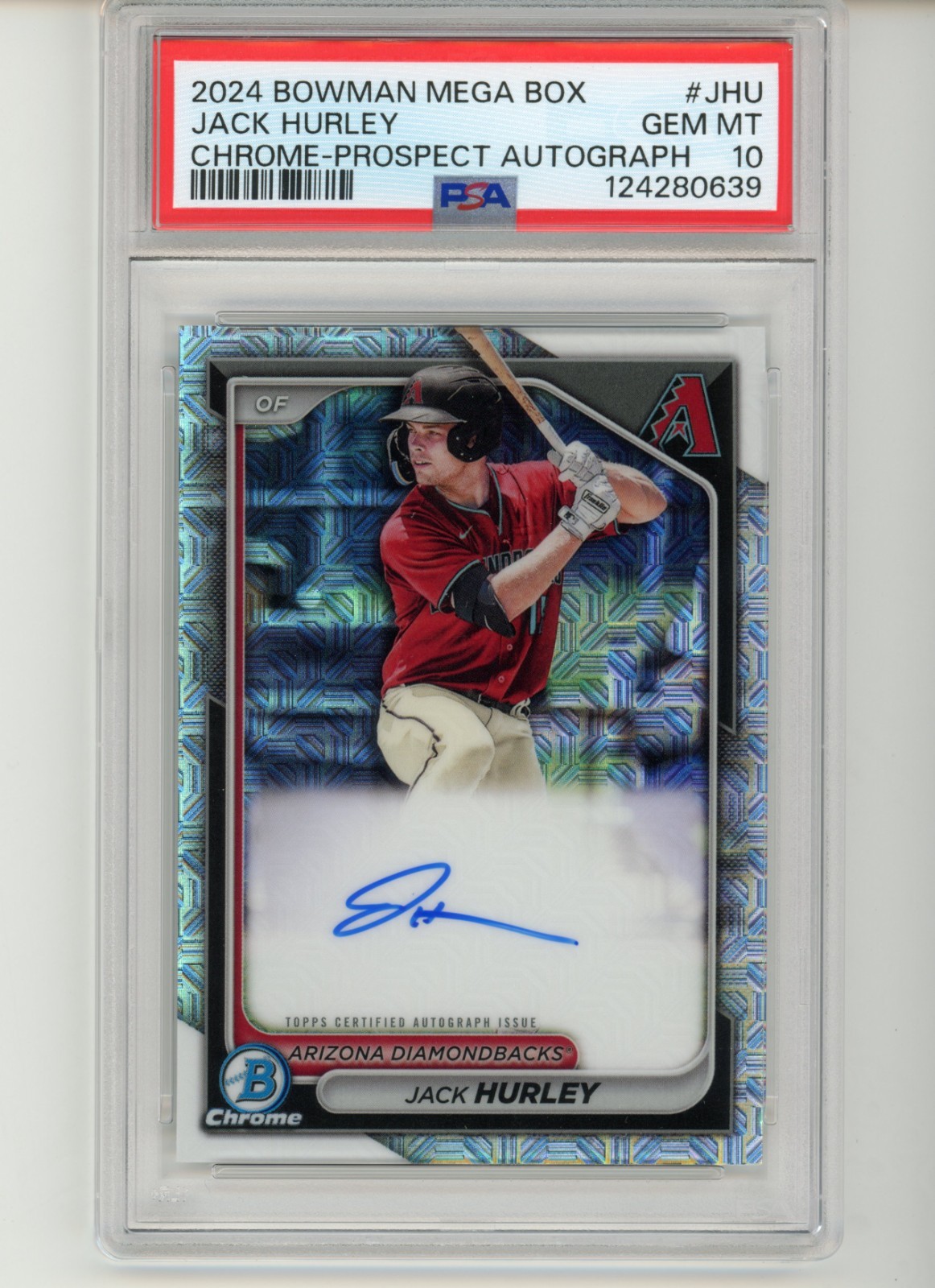 2024 Bowman Mega Box Mojo Refractor Jack Hurley Prospect Auto #BMA-JHU PSA 10