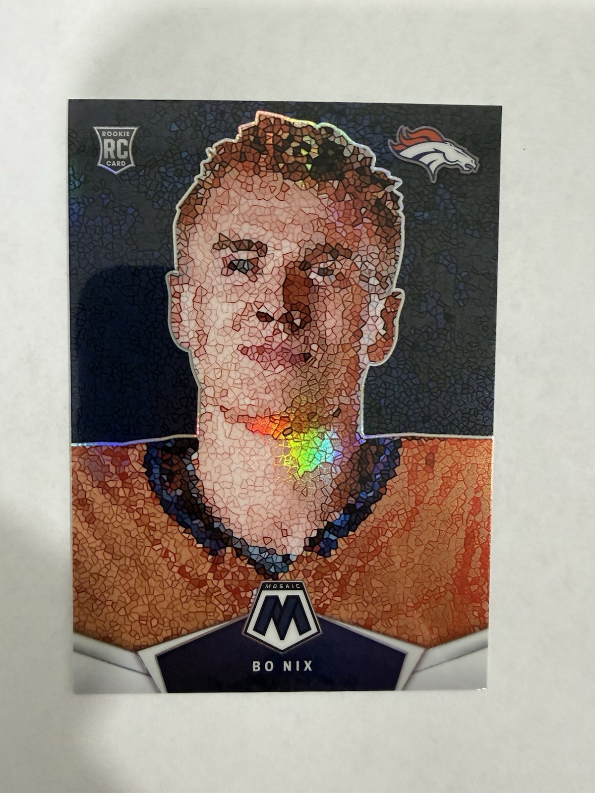 Super clean Bo Nix Rookie Micro Mosaic Prizm SSP "CASE HIT" 2024 mosaic