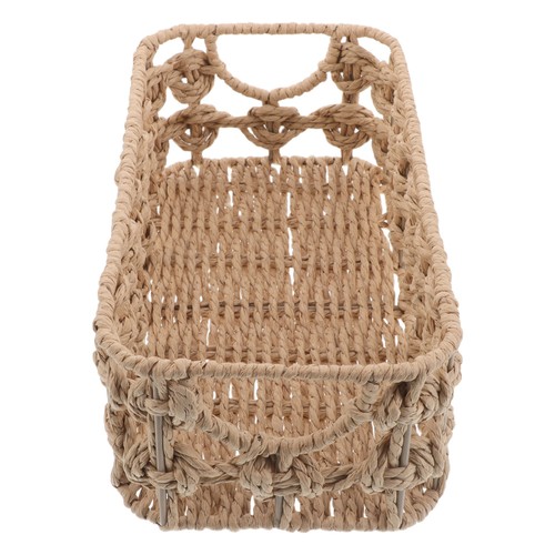 Paper Rope Basket For Shelf Storage Rectangle Light Brown - Desktop ...
