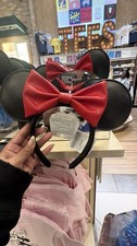 BNWT Disney Parks Minnie Mouse Black with Red Bow Ears Headband Adult Size