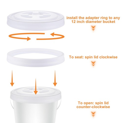 4 Pieces 5 Gallon Leak-Proof Bucket Lid Food Grade Plastic Storage Buckets Sc... - Picture 4 of 7