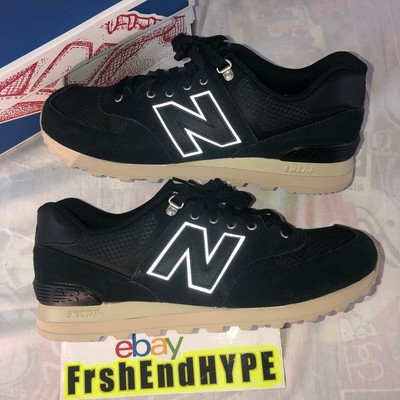 new balance 574 black reflective