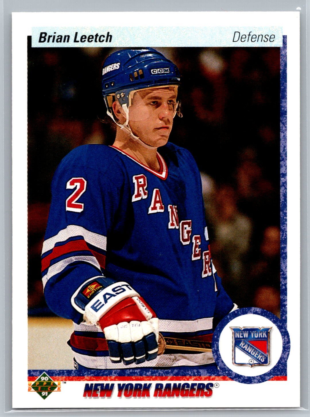 Brian Leetch 1990-91 Upper Deck HOCKEY #253 New York Rangers HOF