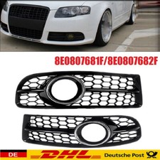 Nebelscheinwerfer Wabengitter für Audi A4 B7 S-Line 05-08 Grill Mit Chrom Ring ·