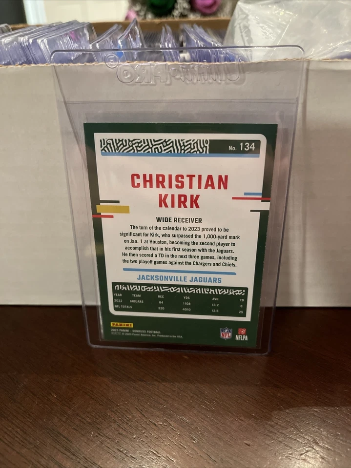 2023 Panini Donruss CHRISTIAN KIRK No Name Holo Parallel #134 JAK Jaguars WR - Image 2 of 2