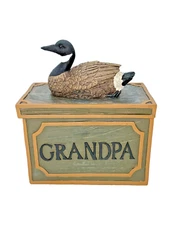 Canadian Goose Atop a Trinket Box Labeled Grandpa