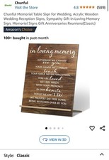 Memorial Table Sign For Wedding Wedding Wooden Decorations For Reception Sympath