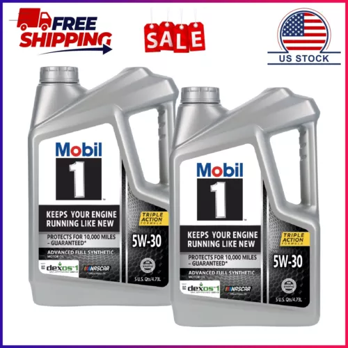 Mobil 1 Advanced Full Synthetic Motor Oil 5W-30, 5 Quart x2 pack - Bild 1 von 2