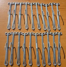 (20) Vintage 4" Slip On Steel Drapery Curtain Hooks 1-3/8" Drop Drape