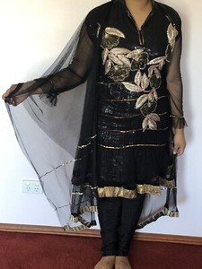 punjabi salwar suit black colour