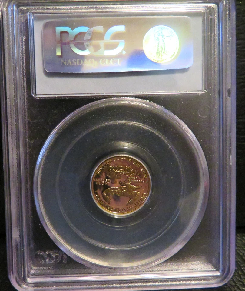 Eagle Proof 1992-P dorado $5 1/10 oz. CAMA PCGS PR69 Foto 3 de 4