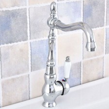 Silver Chrome Bathroom Kitchen Bar Vessel Sink Swivel Faucet Mixer Tap ssf651