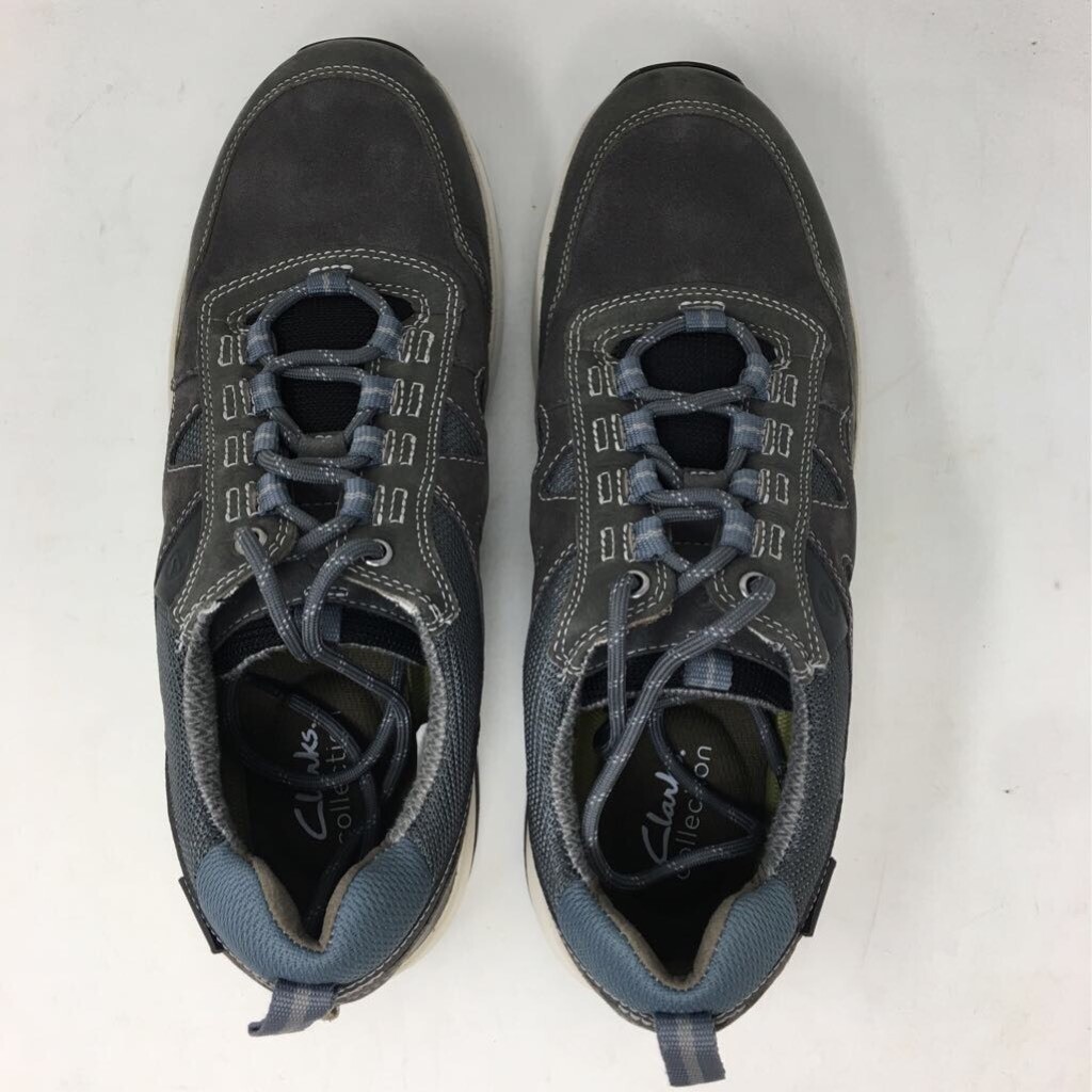 Clarks Mens Wellman Trail Running Shoes Gray 69481 Leather Low Top