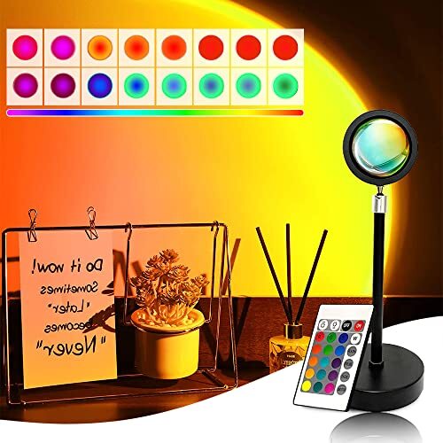 Sunset Lamp 16 Colors Changing Remote Projector Led Lights 360 Degree Rotation O-image